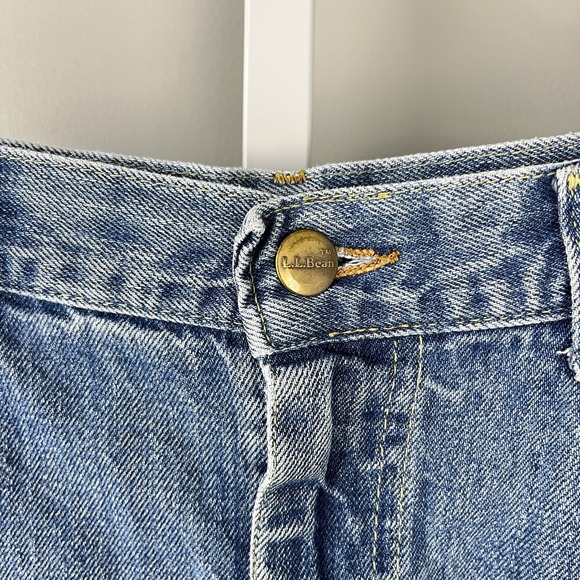 Vintage L.L. Bean Denim Jean Midi Skirt Womens 12 A-Line Blue 28 Waist Boho - Picture 4 of 9